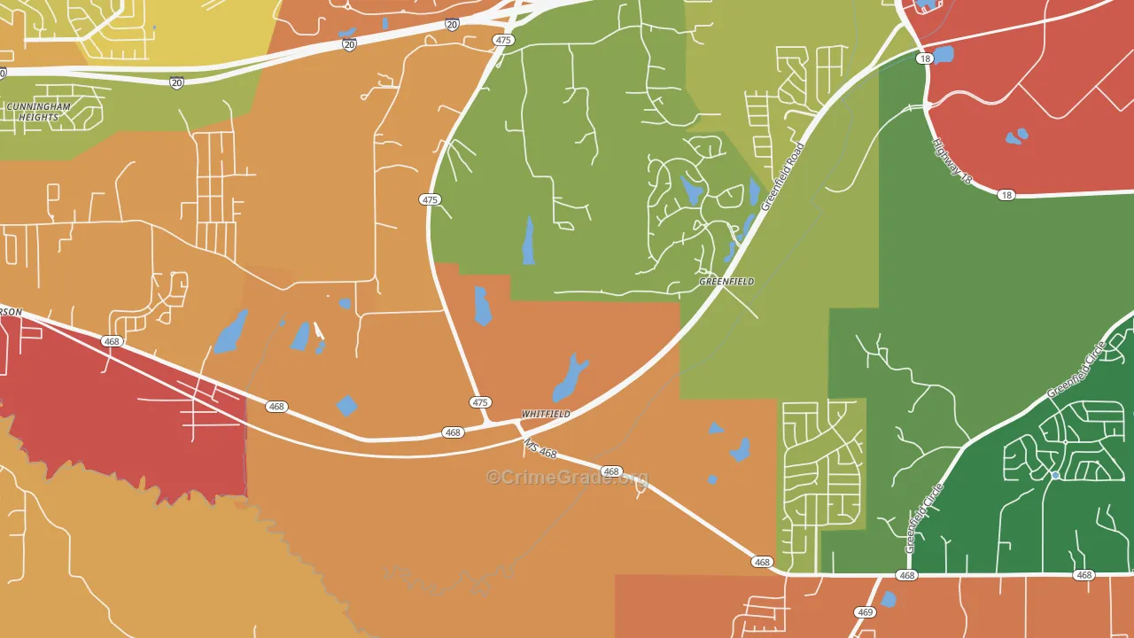 39193, MS Map of Theft Rates