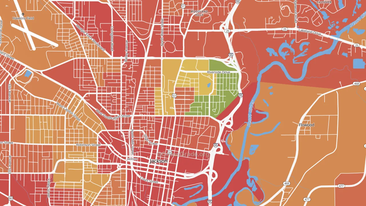 39202, MS Map of Theft Rates