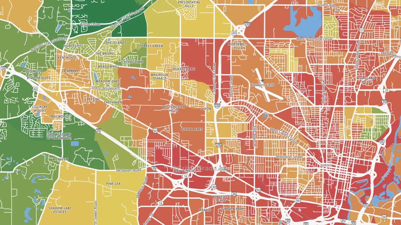 39209, MS Map of Theft Rates