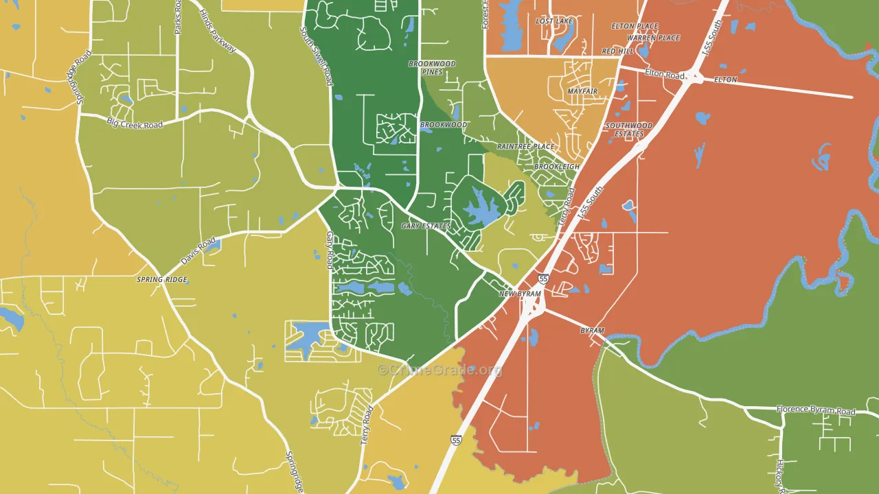 39272, MS Map of Theft Rates