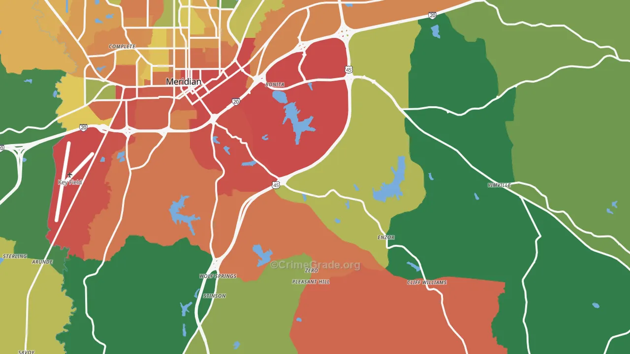 39301, MS Map of Theft Rates