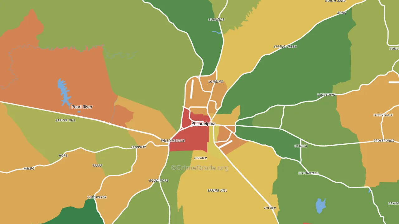 39350, MS Map of Theft Rates