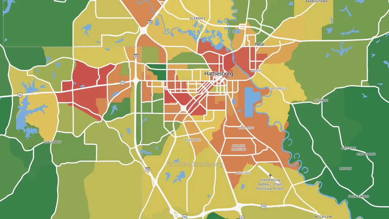 39401, MS Map of Theft Rates