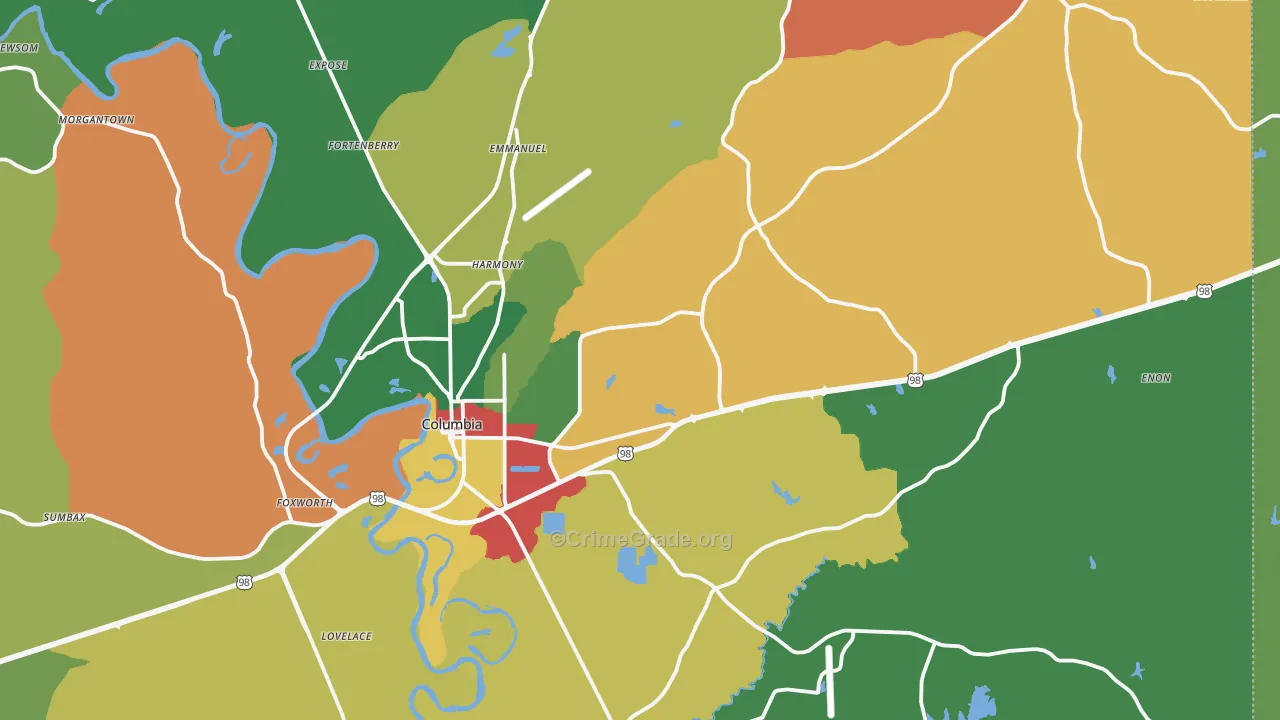 39429, MS Map of Theft Rates