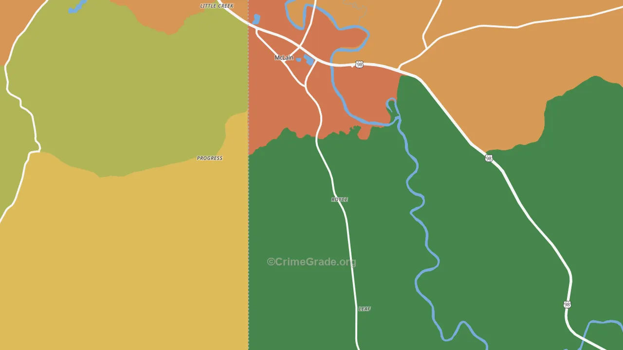 39456, MS Map of Theft Rates