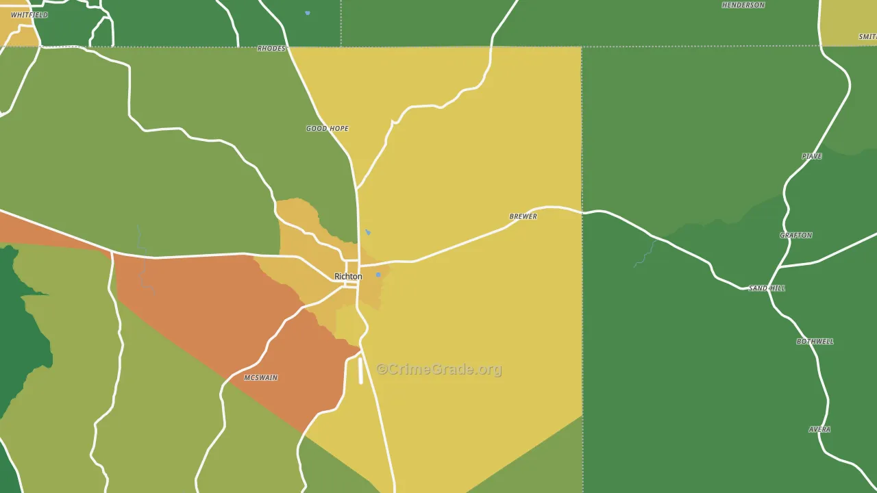 39476, MS Map of Theft Rates