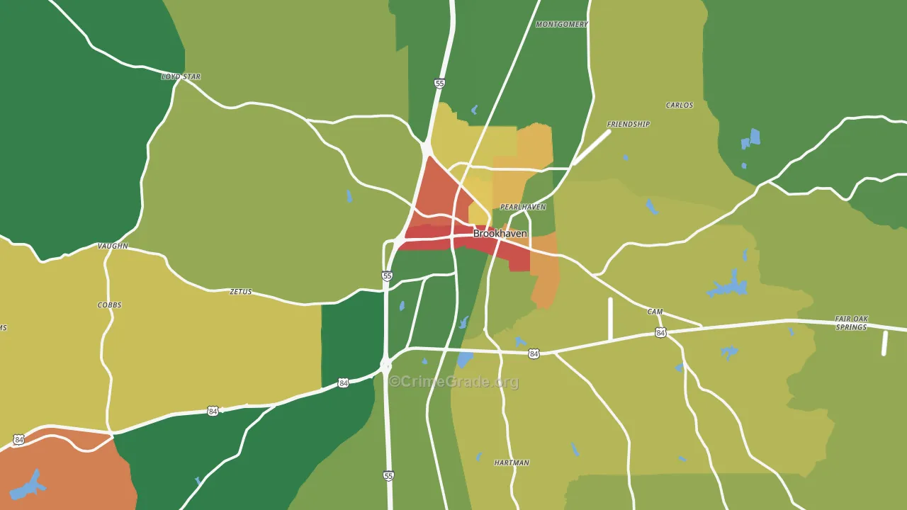 39601, MS Map of Theft Rates