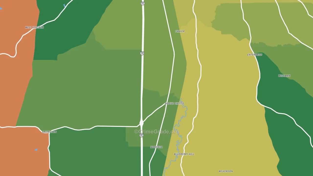 39629, MS Map of Theft Rates