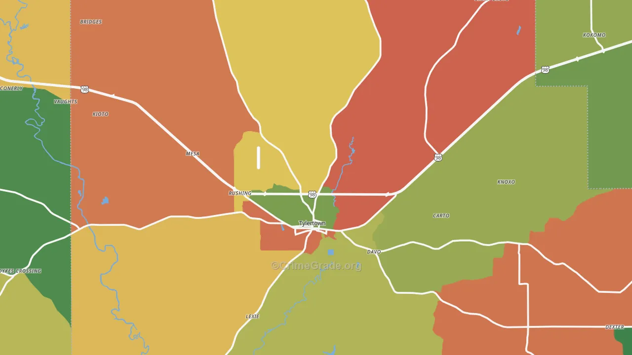 39667, MS Map of Theft Rates