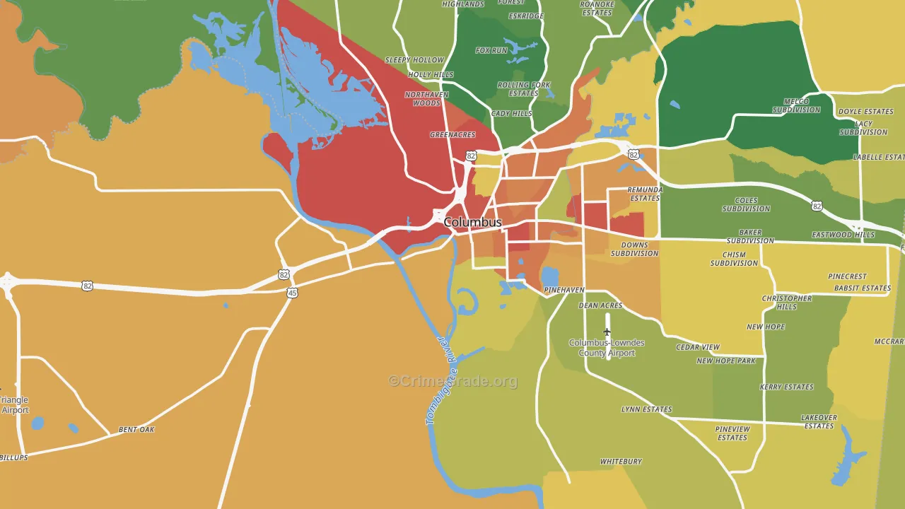 39701, MS Map of Theft Rates