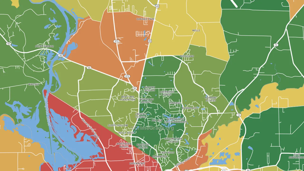 39705, MS Map of Theft Rates