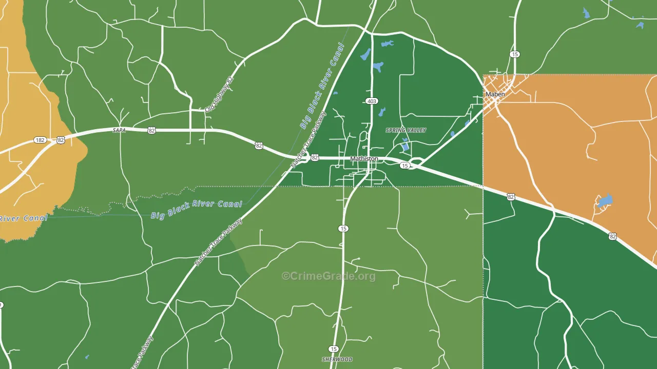 39752, MS Map of Theft Rates