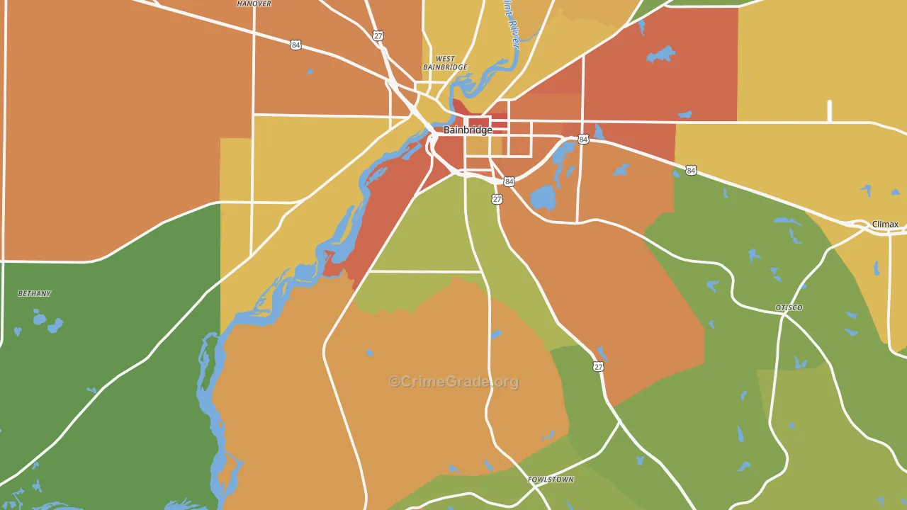 39819, GA Map of Theft Rates