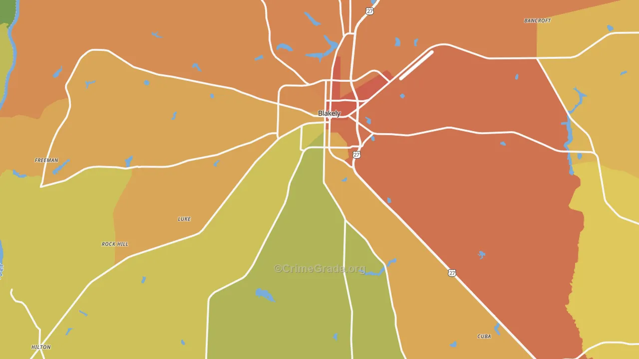 39823, GA Map of Theft Rates