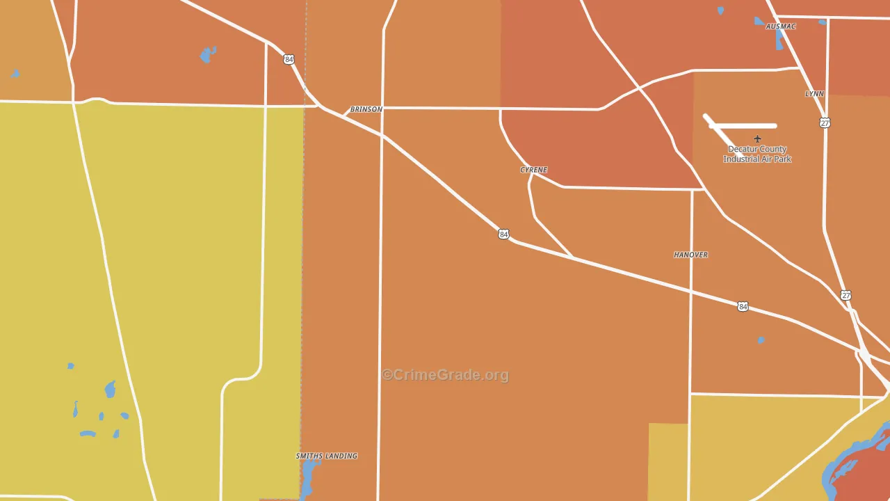39825, GA Map of Theft Rates