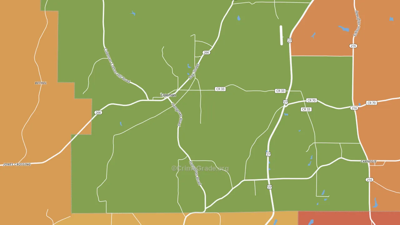 39836, GA Map of Theft Rates