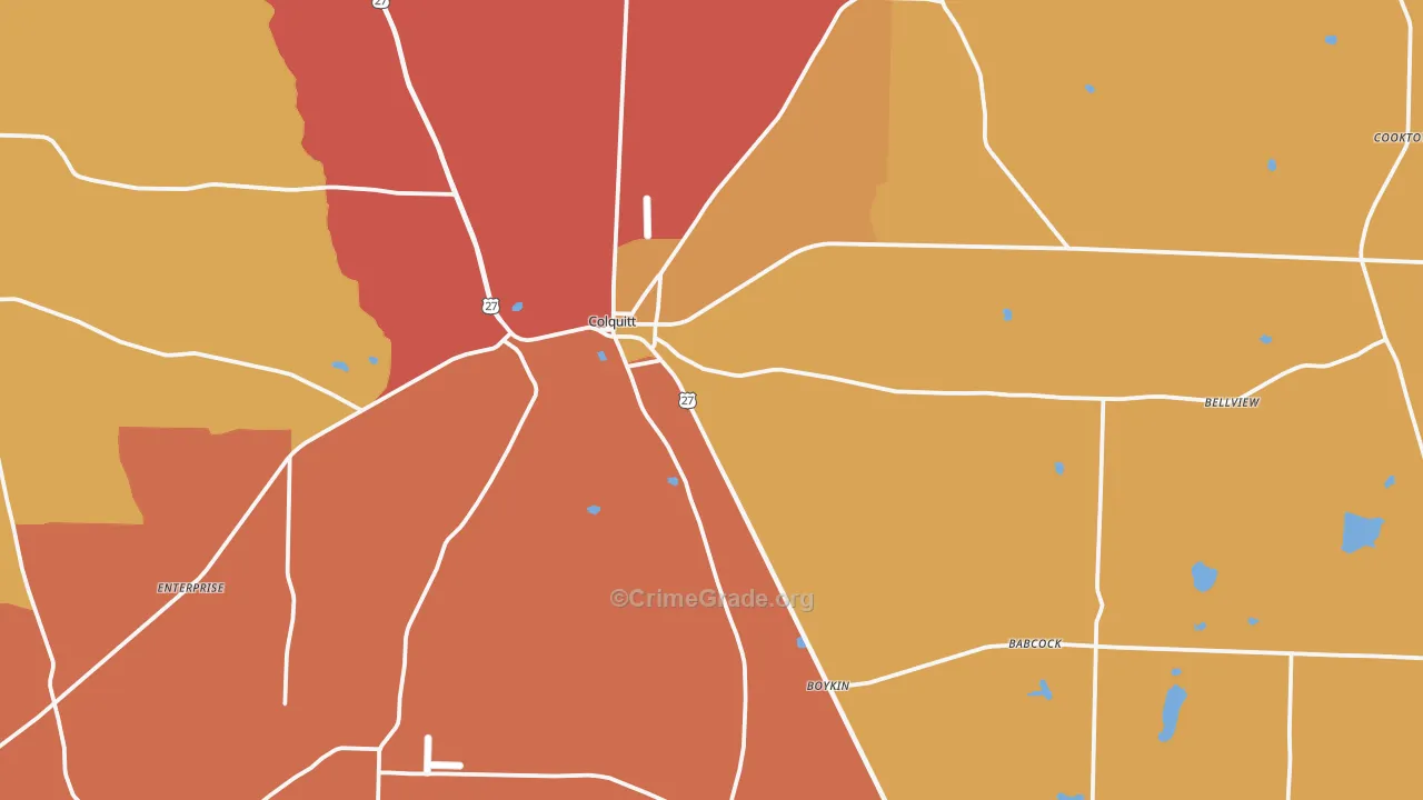 39837, GA Map of Theft Rates