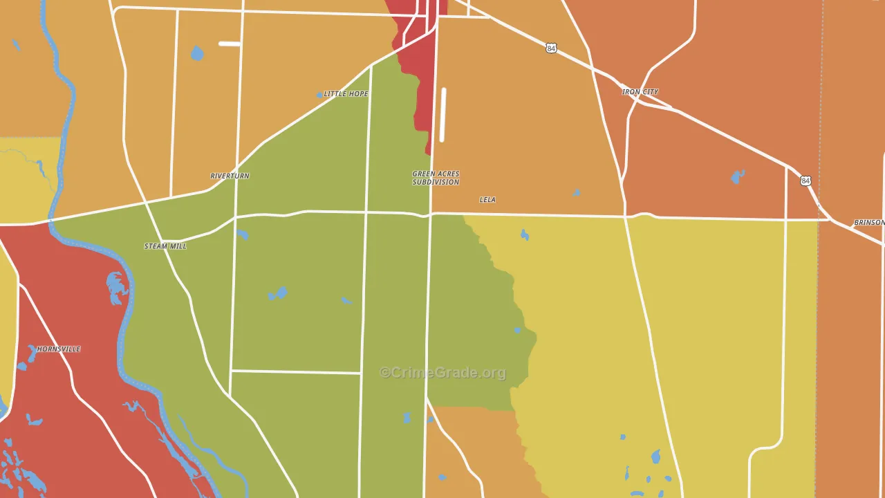 39845, GA Map of Theft Rates