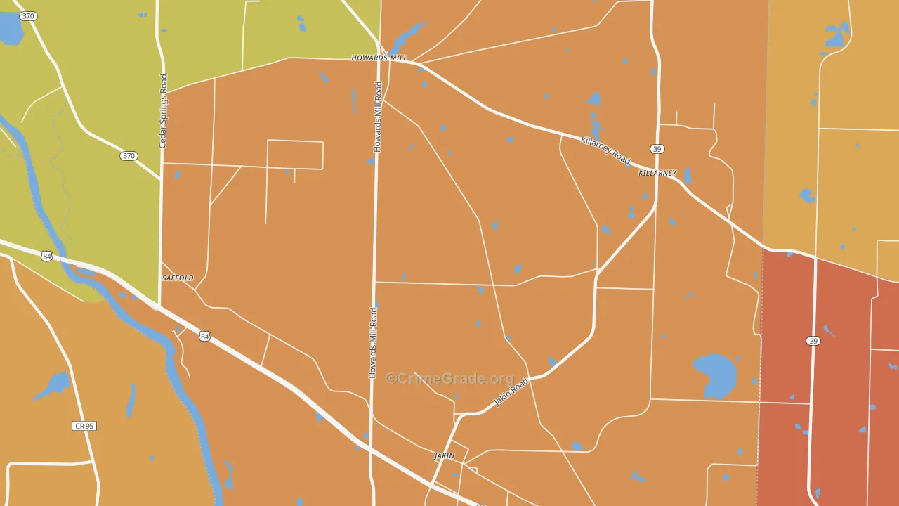 39861, GA Map of Theft Rates