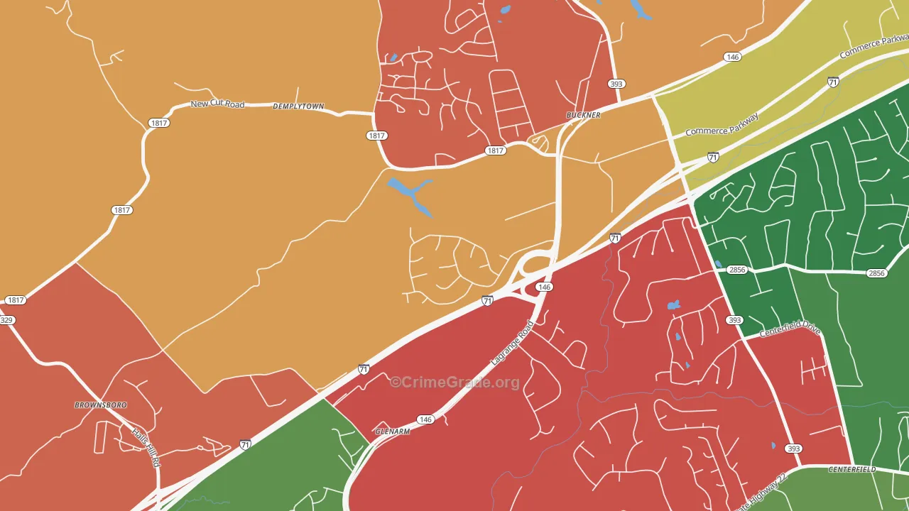 40010, KY Map of Theft Rates