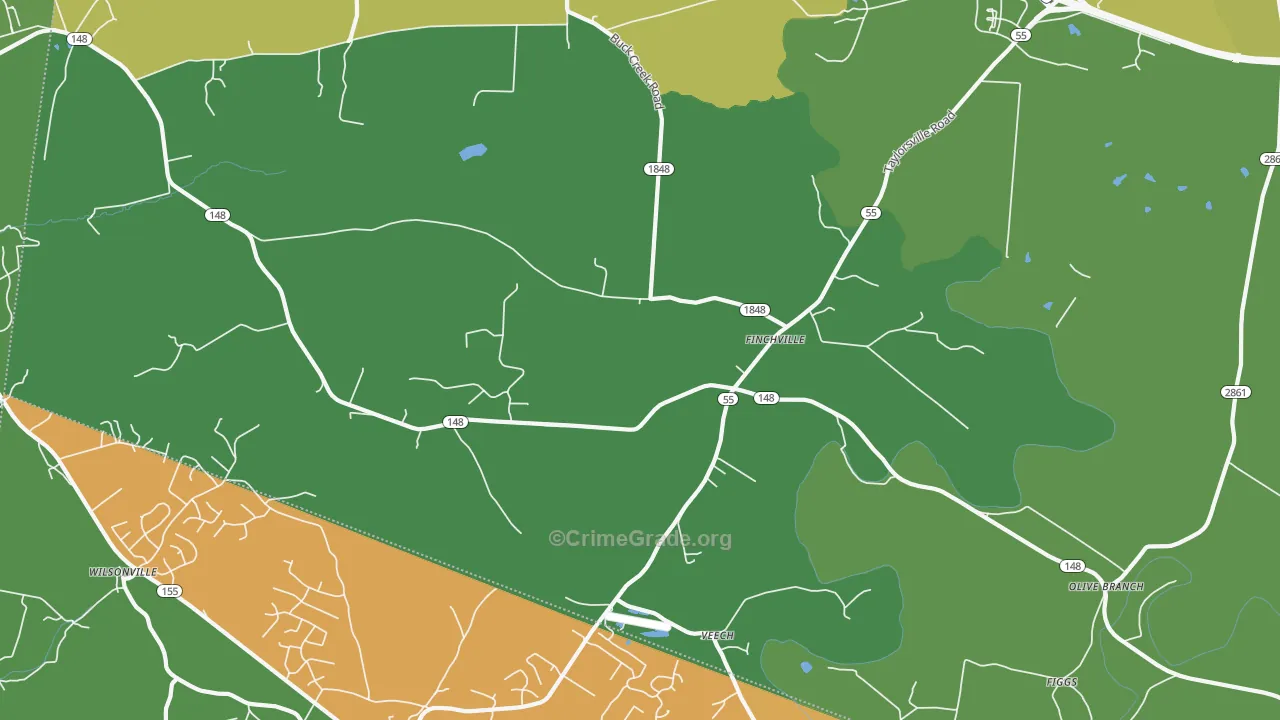 40022, KY Map of Theft Rates