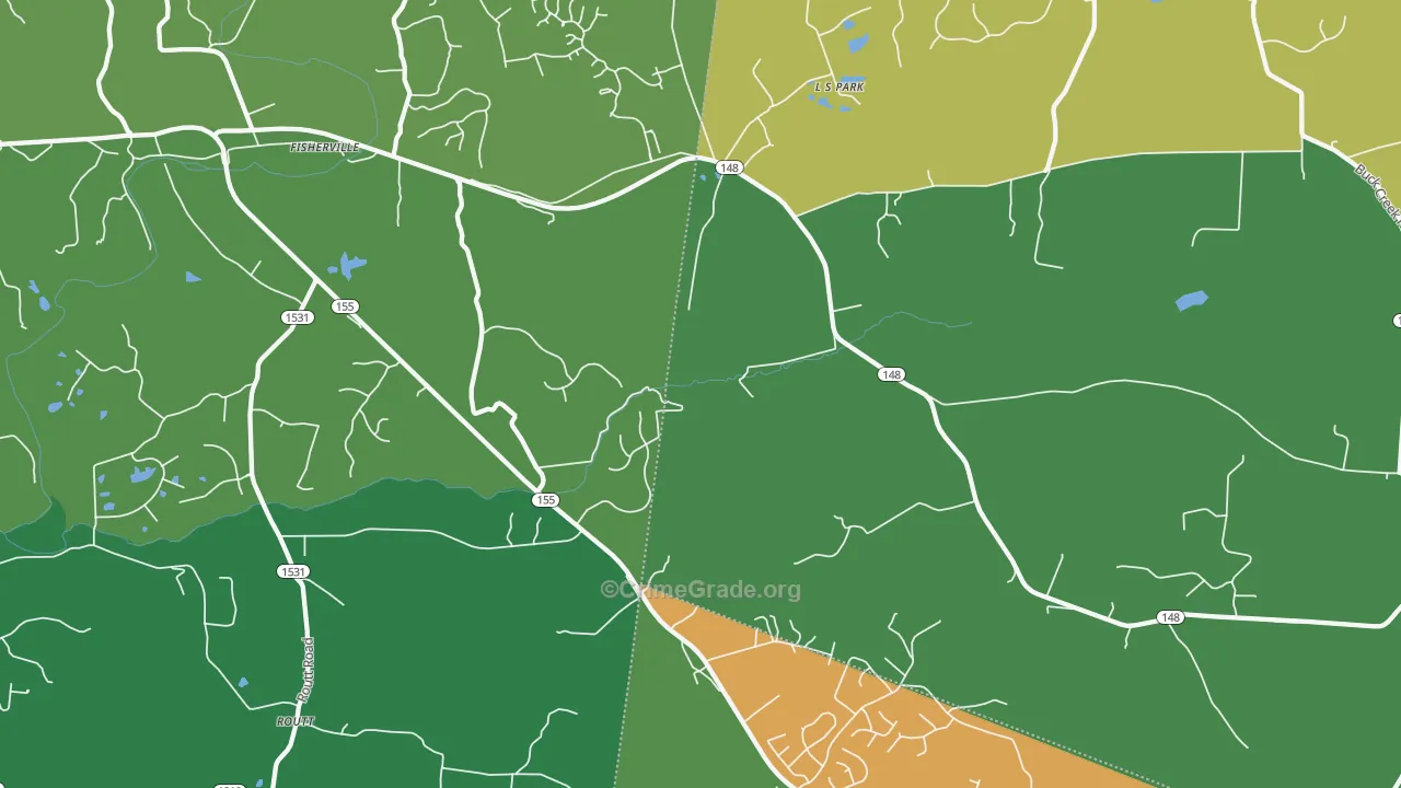 40023, KY Map of Theft Rates