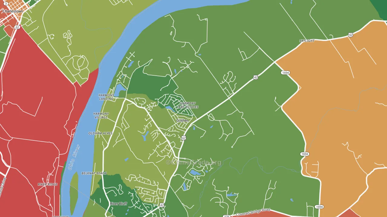 40026, KY Map of Theft Rates