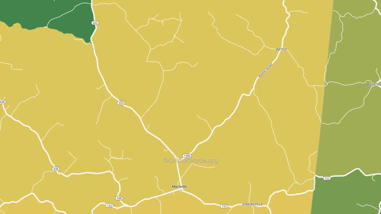 40040, KY Map of Theft Rates