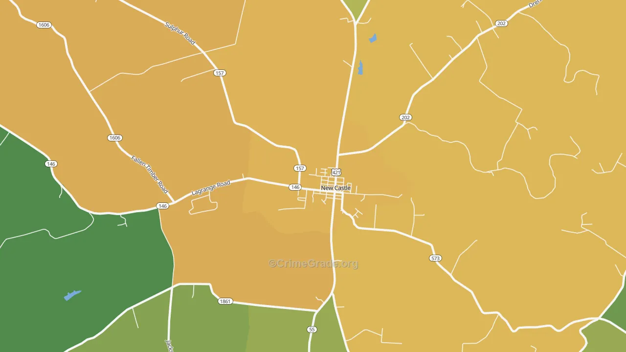 40050, KY Map of Theft Rates