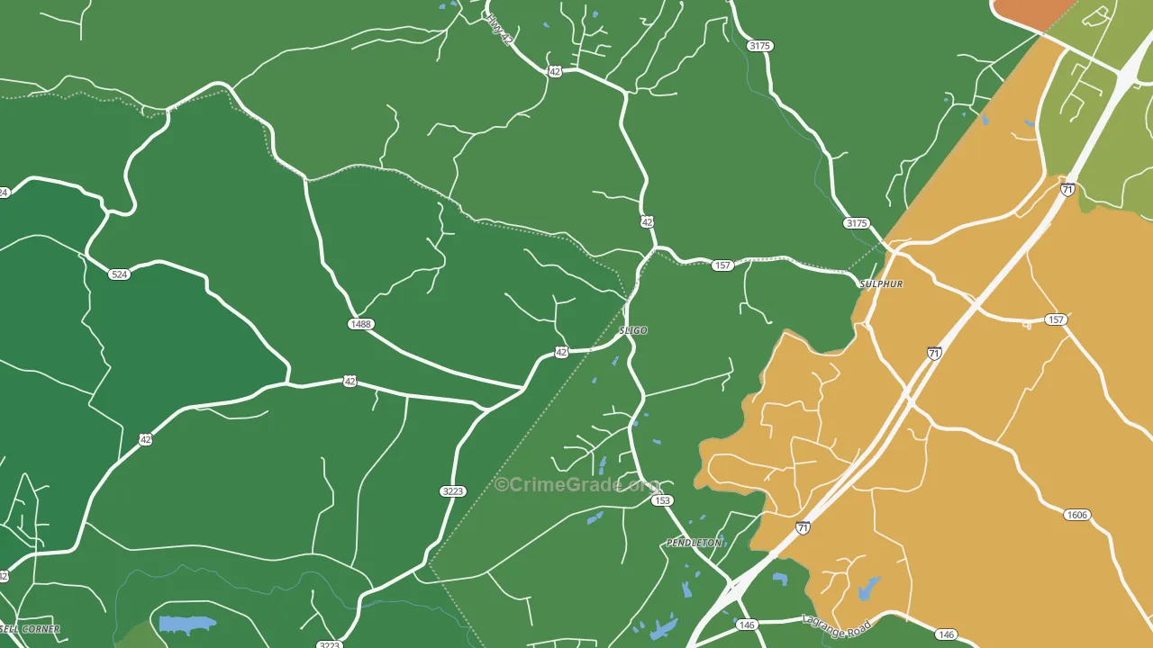 40055, KY Map of Theft Rates