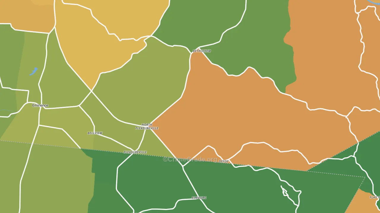 40057, KY Map of Theft Rates