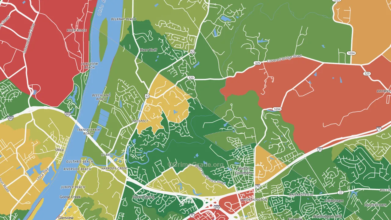 40059, KY Map of Theft Rates