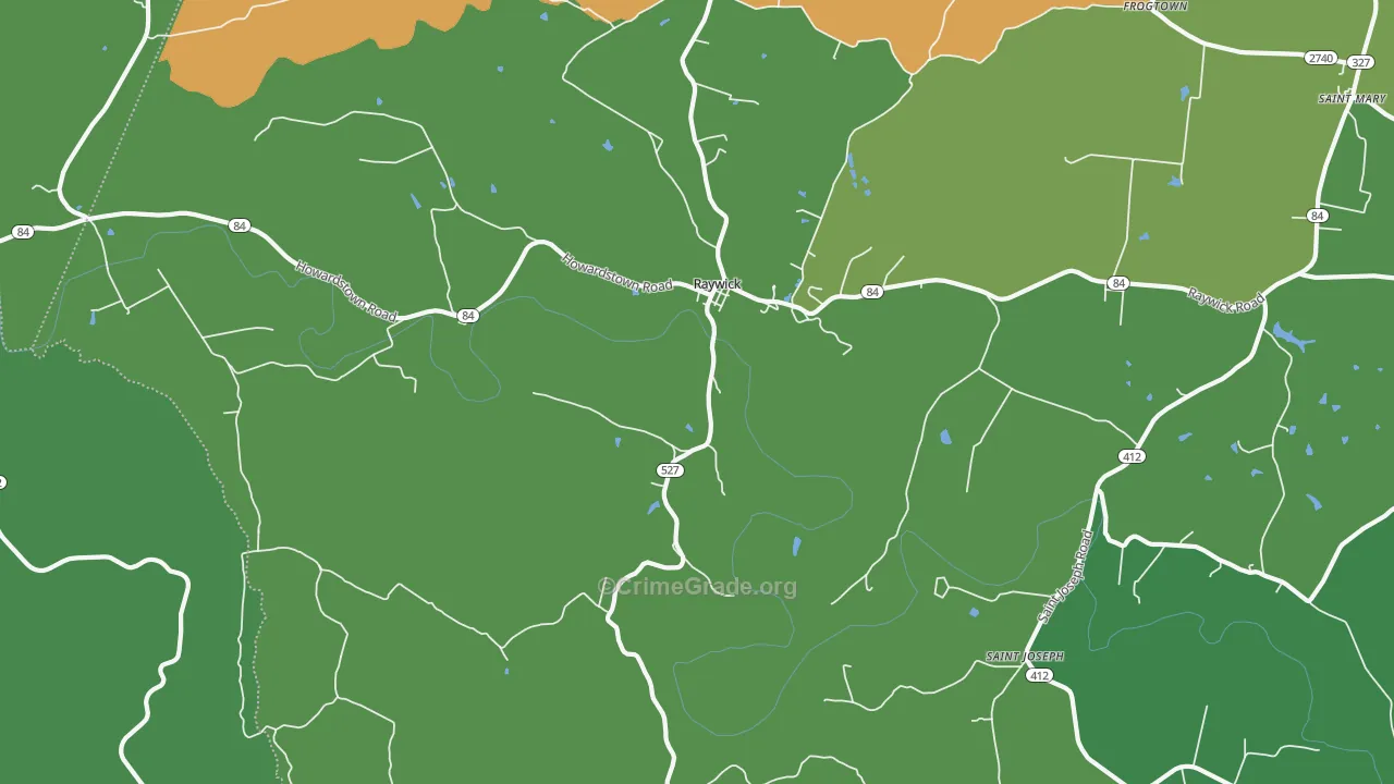40060, KY Map of Theft Rates