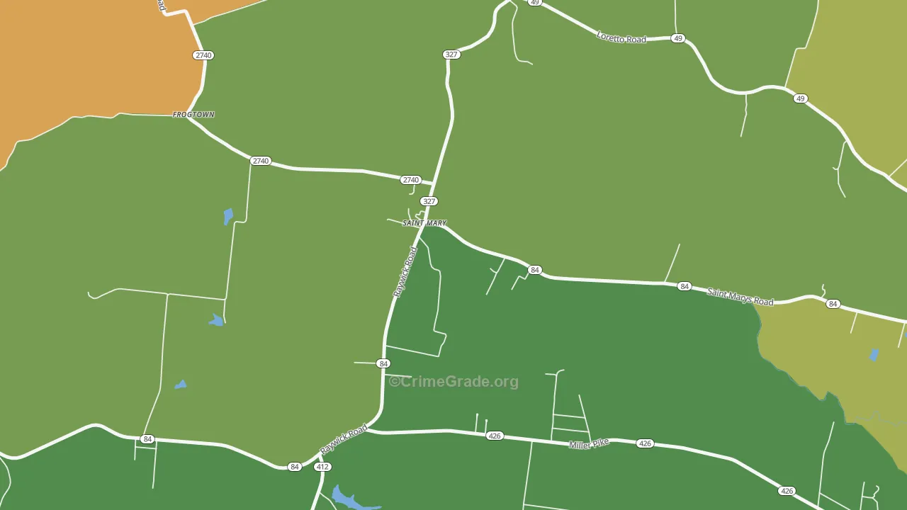 40063, KY Map of Theft Rates
