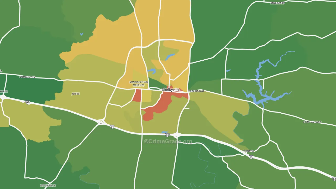 40065, KY Map of Theft Rates