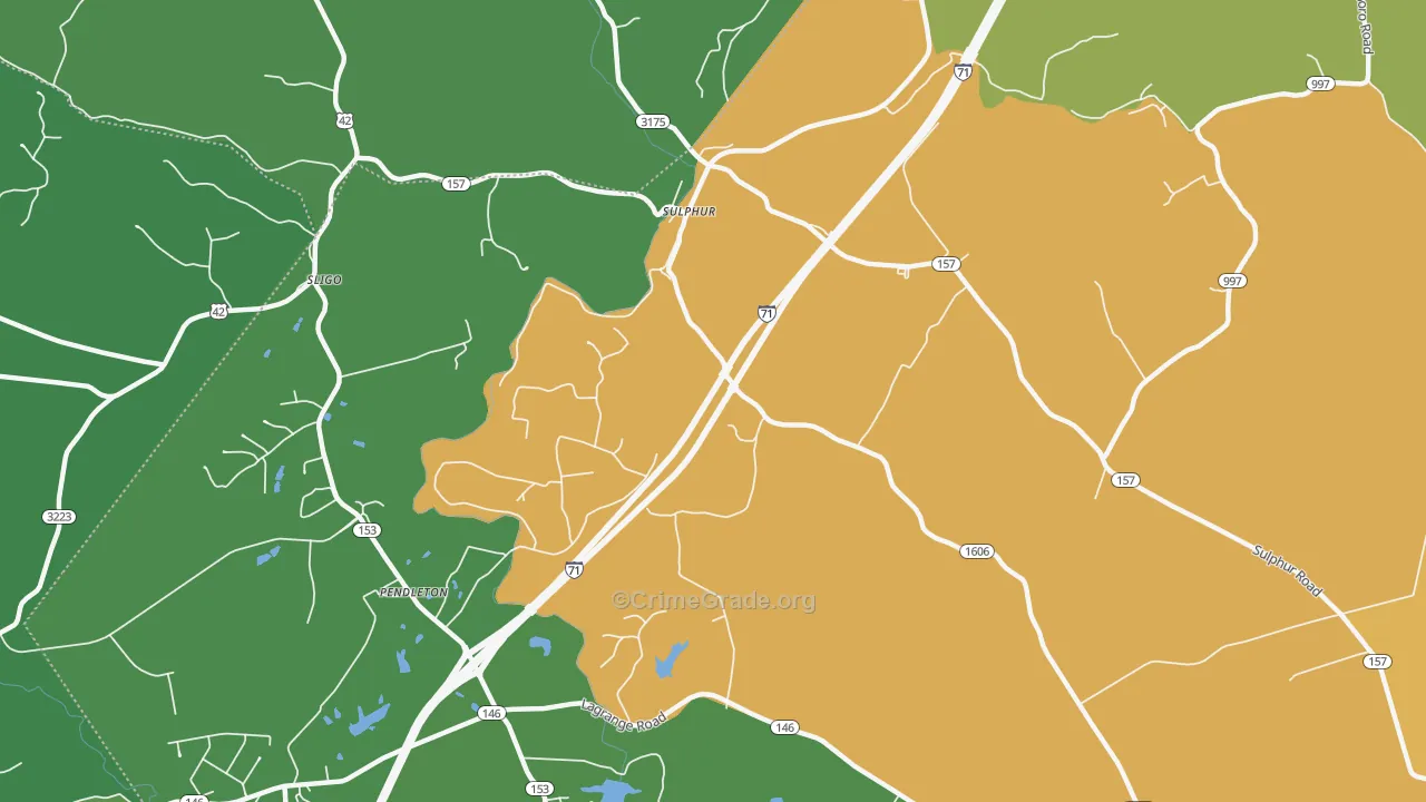 40070, KY Map of Theft Rates
