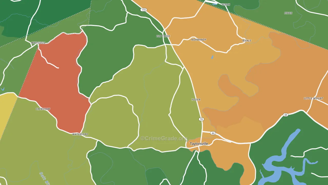 40071, KY Map of Theft Rates