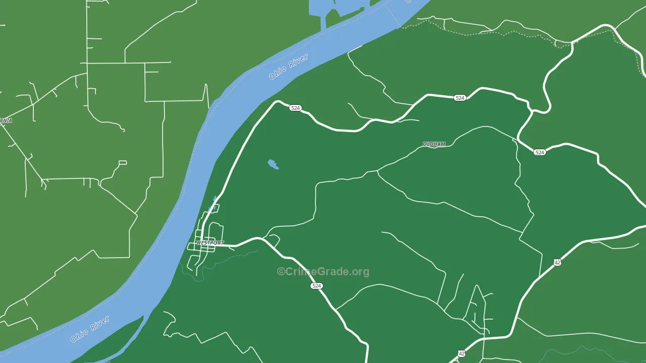 40077, KY Map of Theft Rates