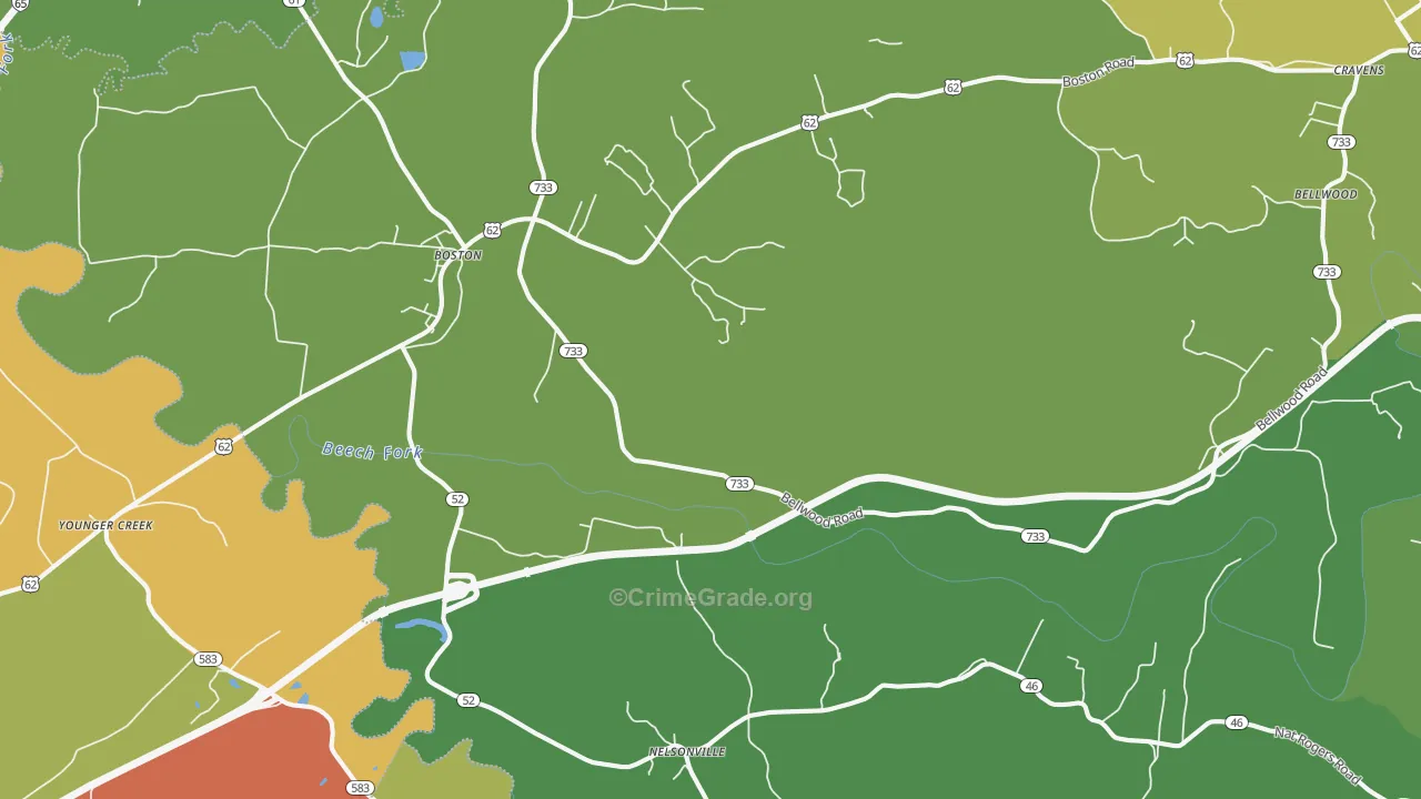 40107, KY Map of Theft Rates