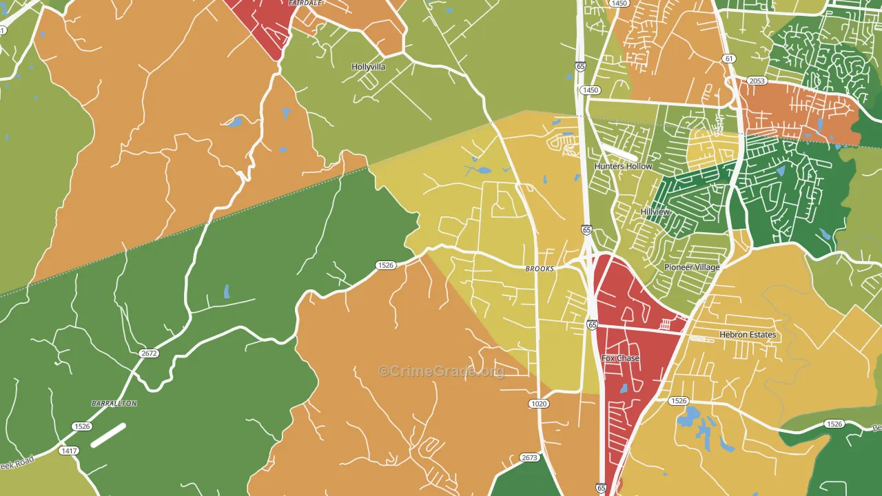 40109, KY Map of Theft Rates