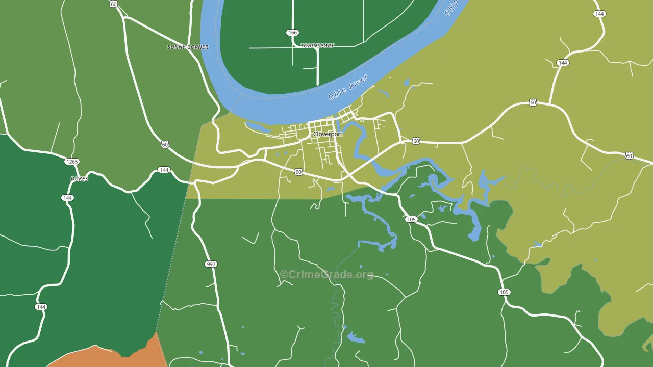 40111, KY Map of Theft Rates