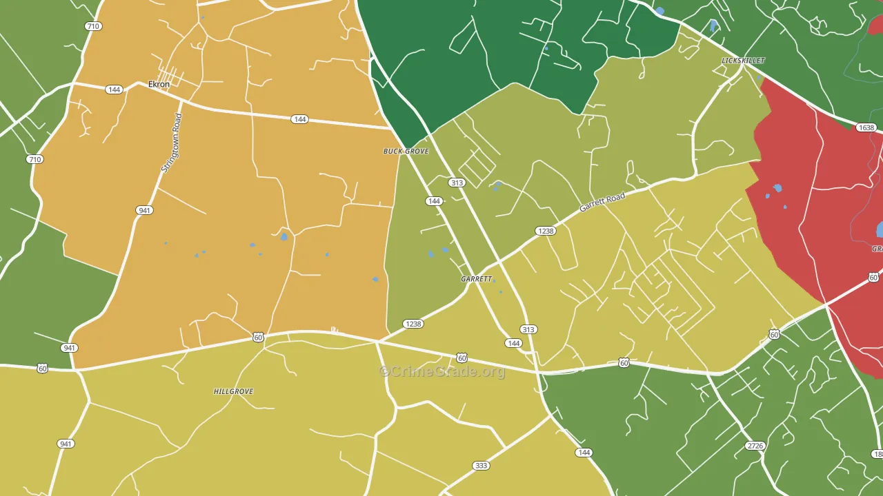 40117, KY Map of Theft Rates
