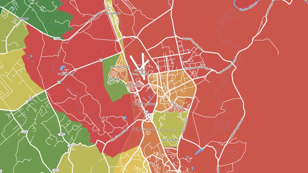 40121, KY Map of Theft Rates