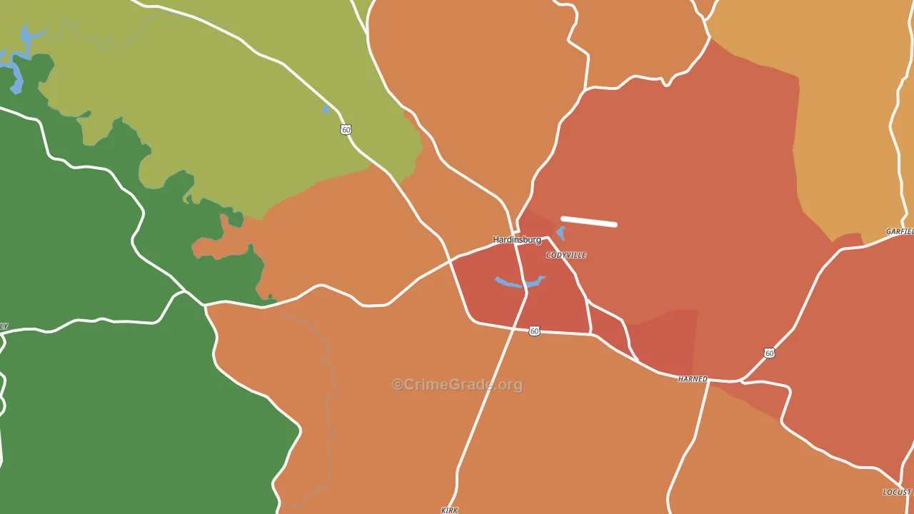 40143, KY Map of Theft Rates