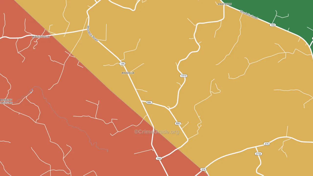 40161, KY Map of Theft Rates