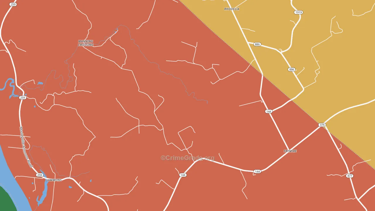 40171, KY Map of Theft Rates