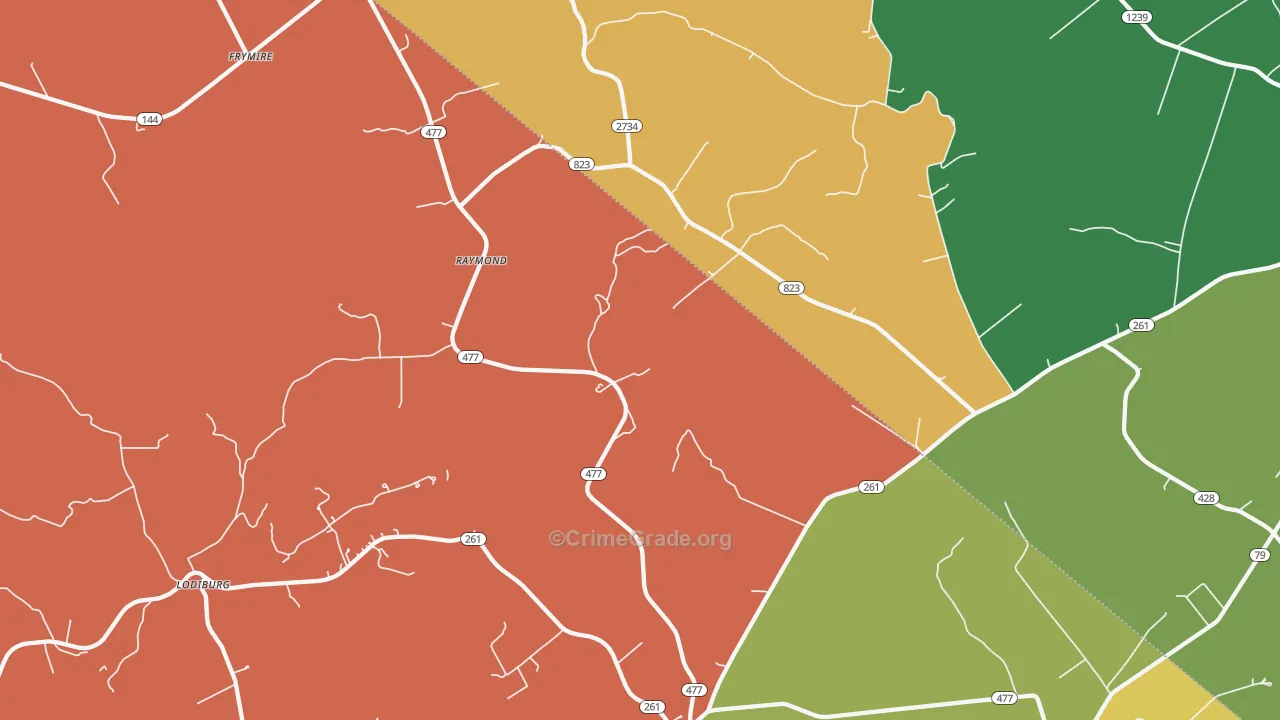40176, KY Map of Theft Rates