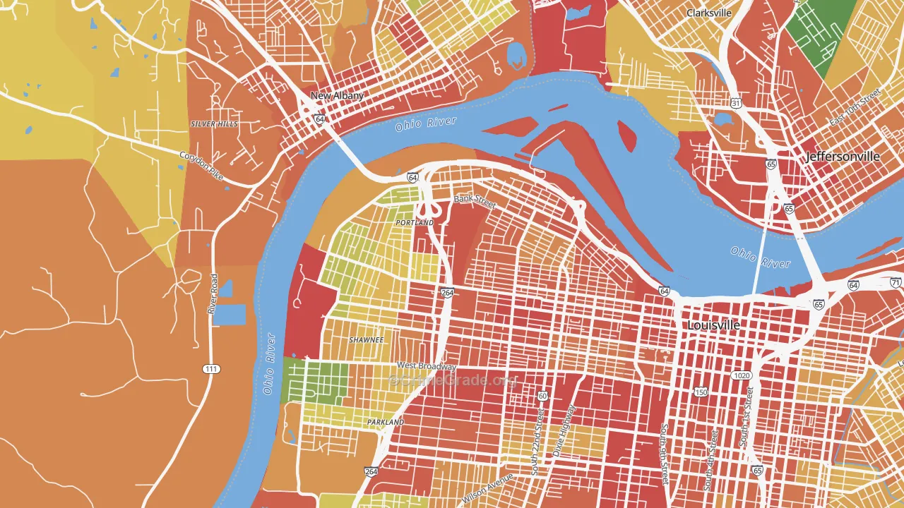 40212, KY Map of Theft Rates