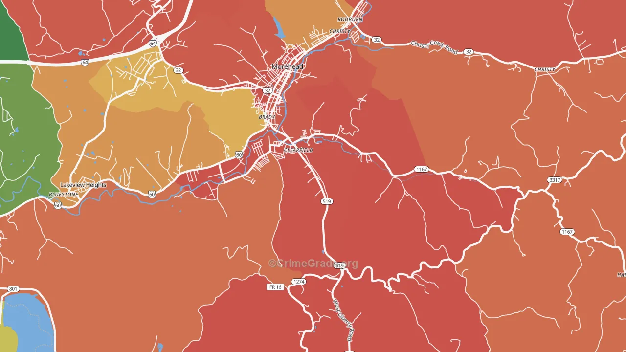 40313, KY Map of Theft Rates