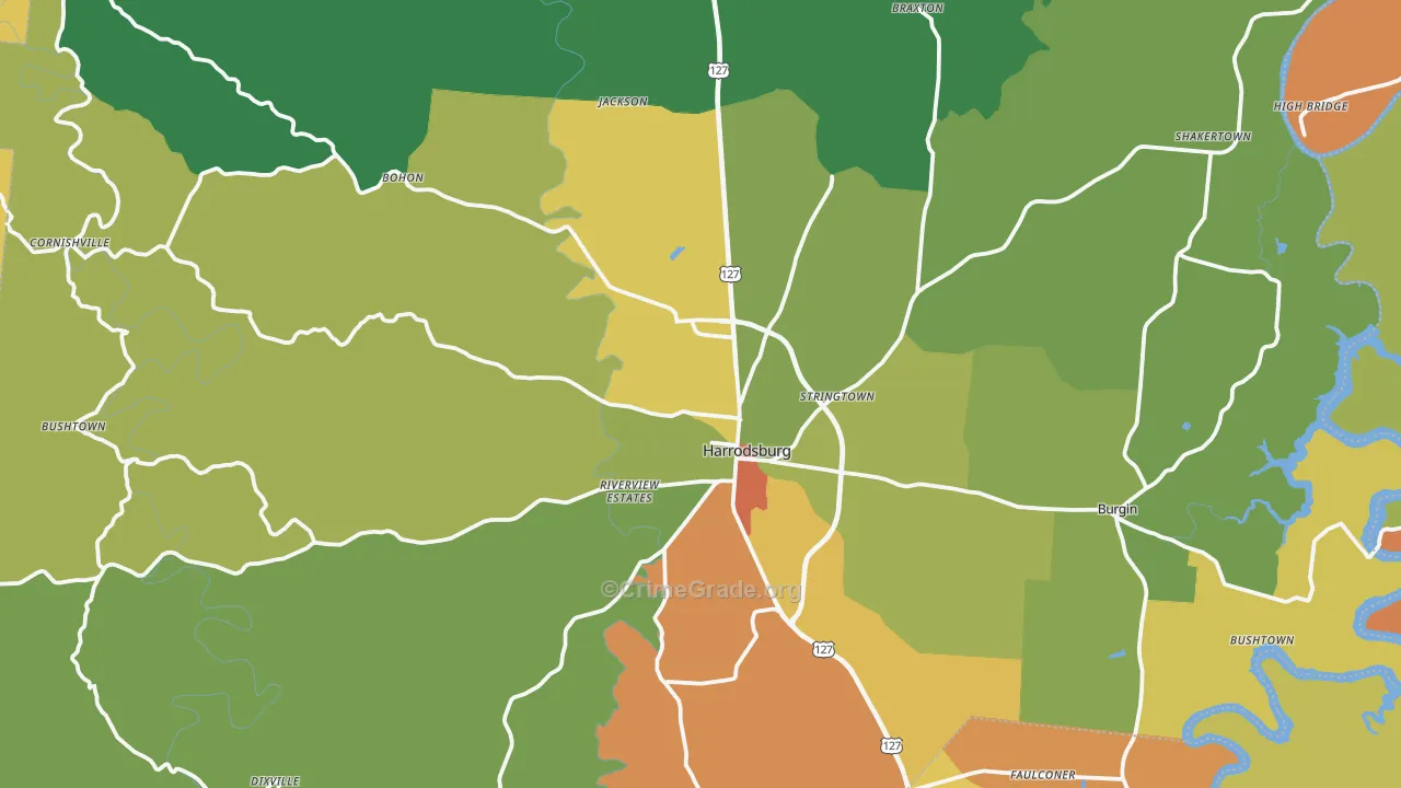 40330, KY Map of Theft Rates